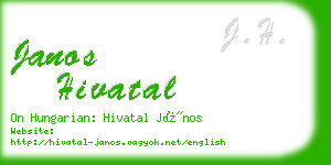 janos hivatal business card